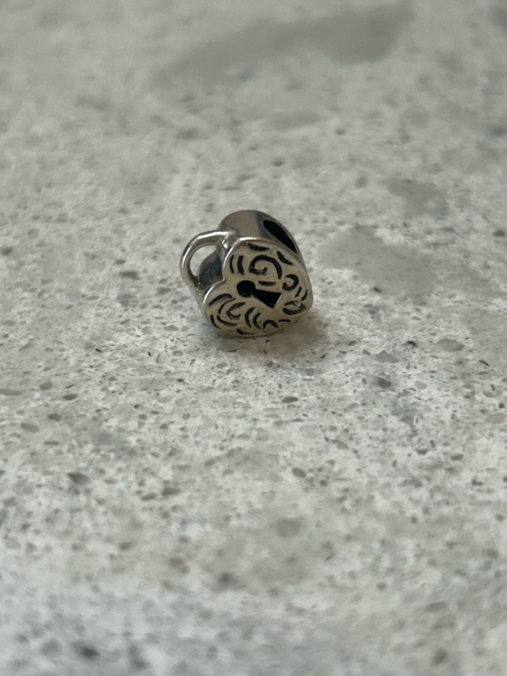 Silver Heart Lock Charm
